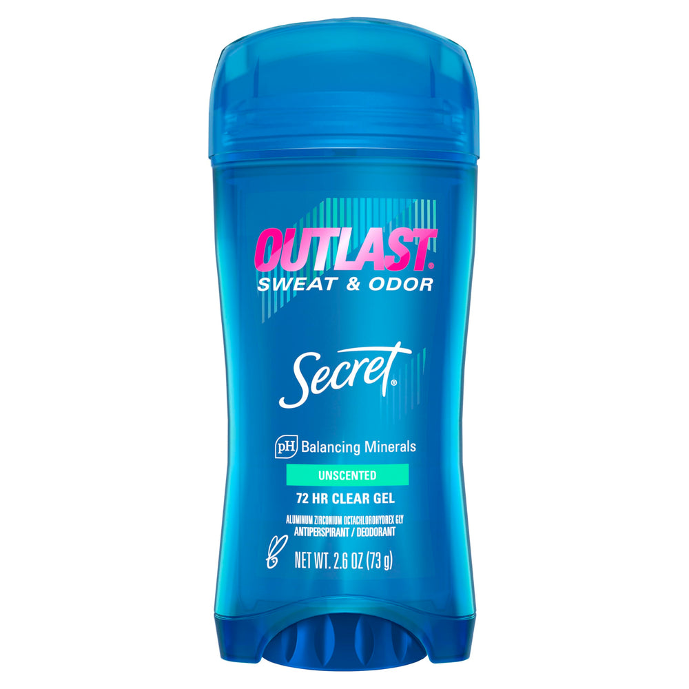Secret Outlast desodorante para mujer en gel claro, protección de 48 horas.