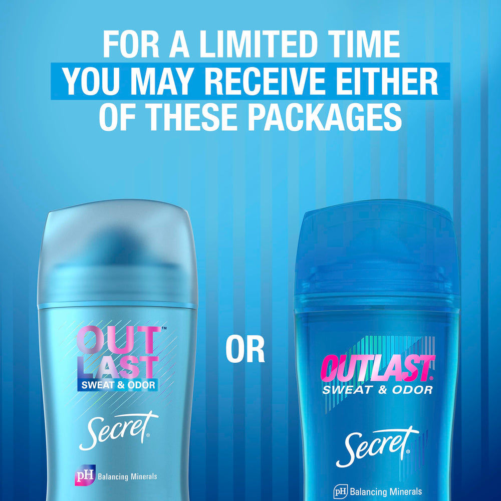 Fragancia limpia de Secret Outlast para una sensación fresca diaria.