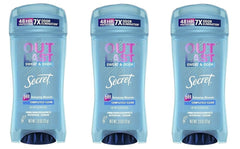 Secret Outlast gel transparente de 76 ml en conjunto de tres para uso diario.