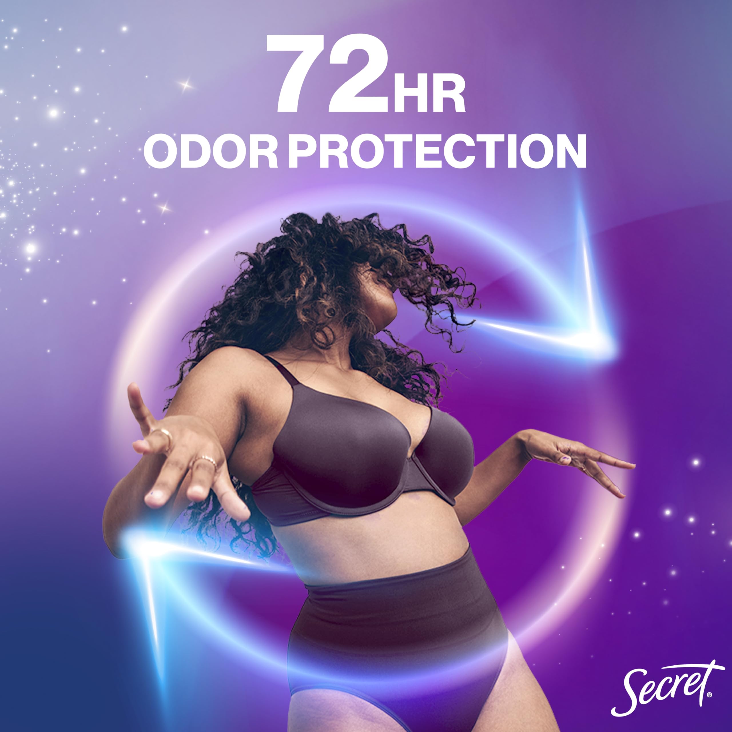 Secret whole body deodorant cream clear-coverage appears invisible on skin.