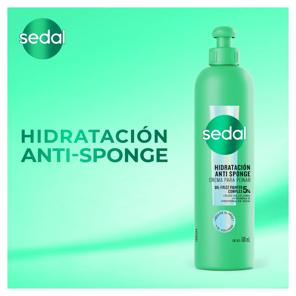 Sedal Antiesponja hidratación suave para brillo natural.