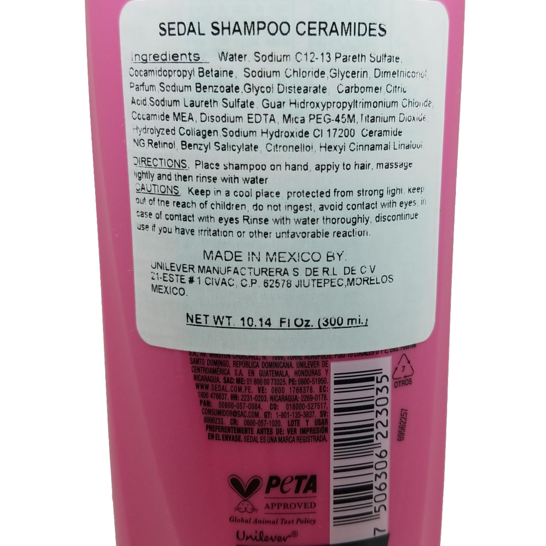 Sedal Ceramidas Champú: limpieza suave para cabello saludable