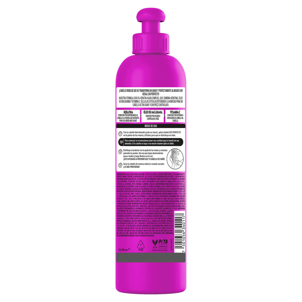 Sedal Liso Perfecto en aplicación para cabello seco.