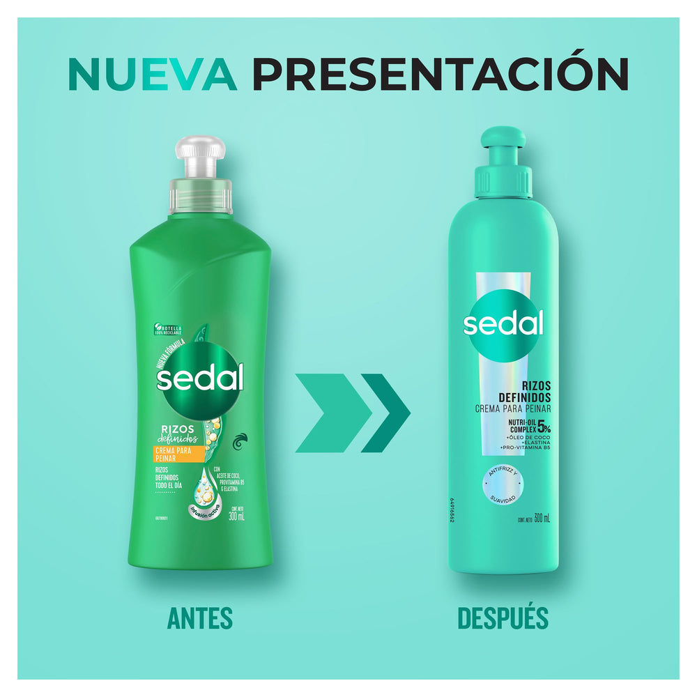 Sedal Rizos Definidos cabello nutrido se siente suave al peinar.