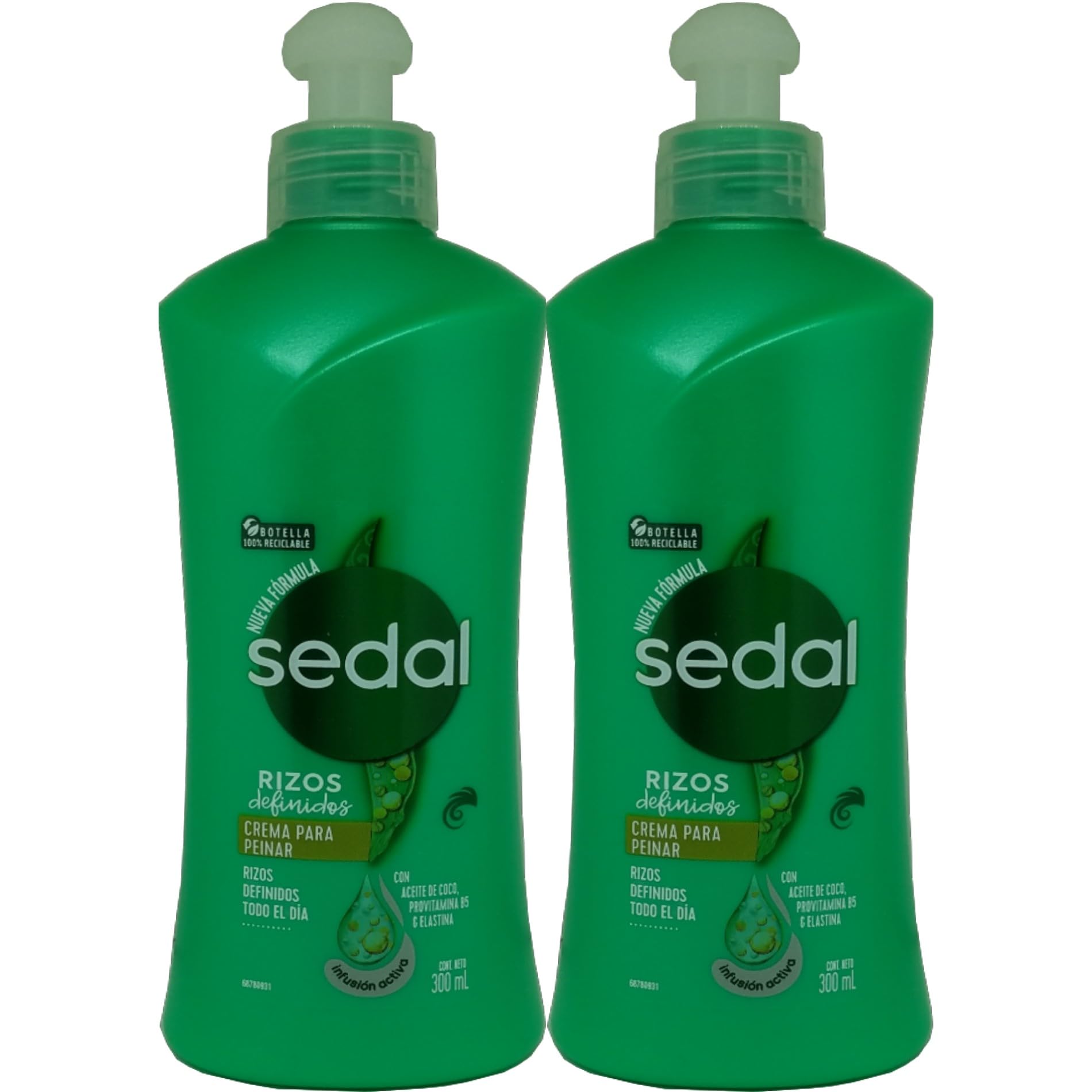 Sedal Rizos Definidos crema para peinar, definición duradera en botella de 300 ml.