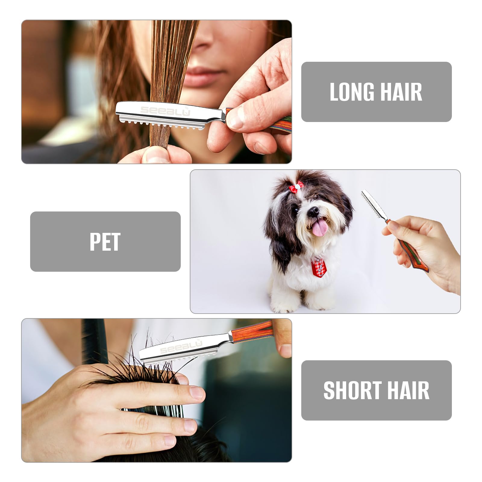SEEBLU navaja texturizante, mejora la textura del cabello con facilidad