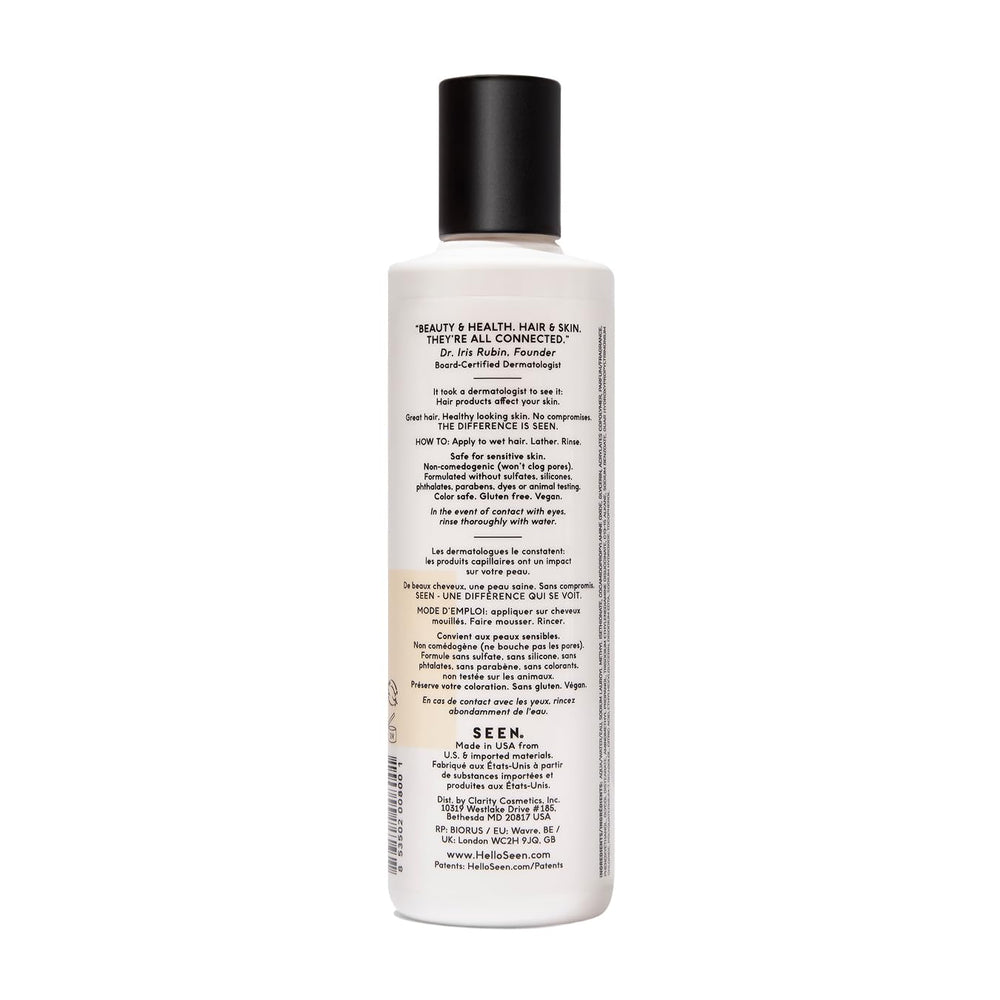 SEEN Shampoo con espuma lujosa, cabello suave tras el lavado.