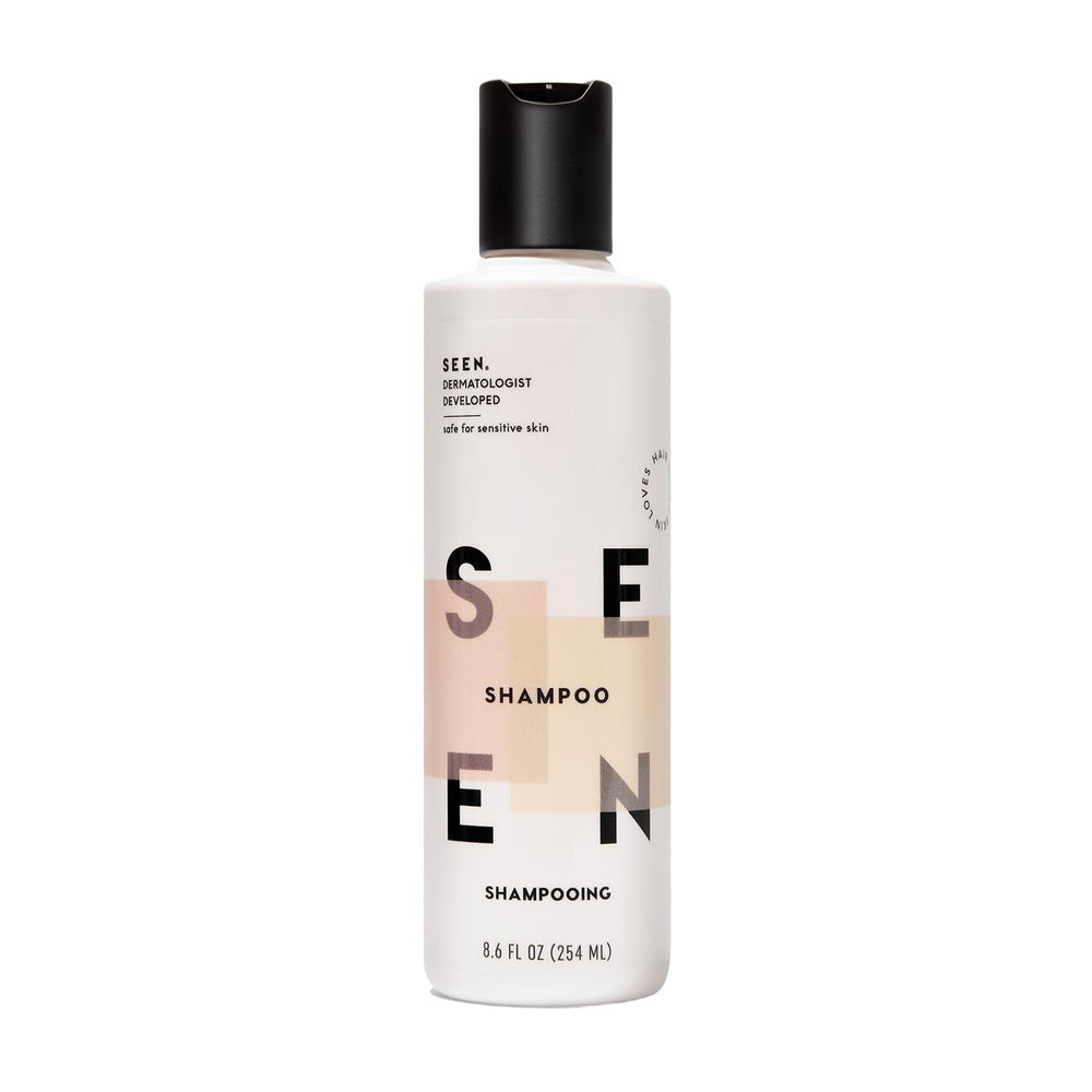 SEEN Shampoo fragante en botella, para cabello suave y sin irritación.