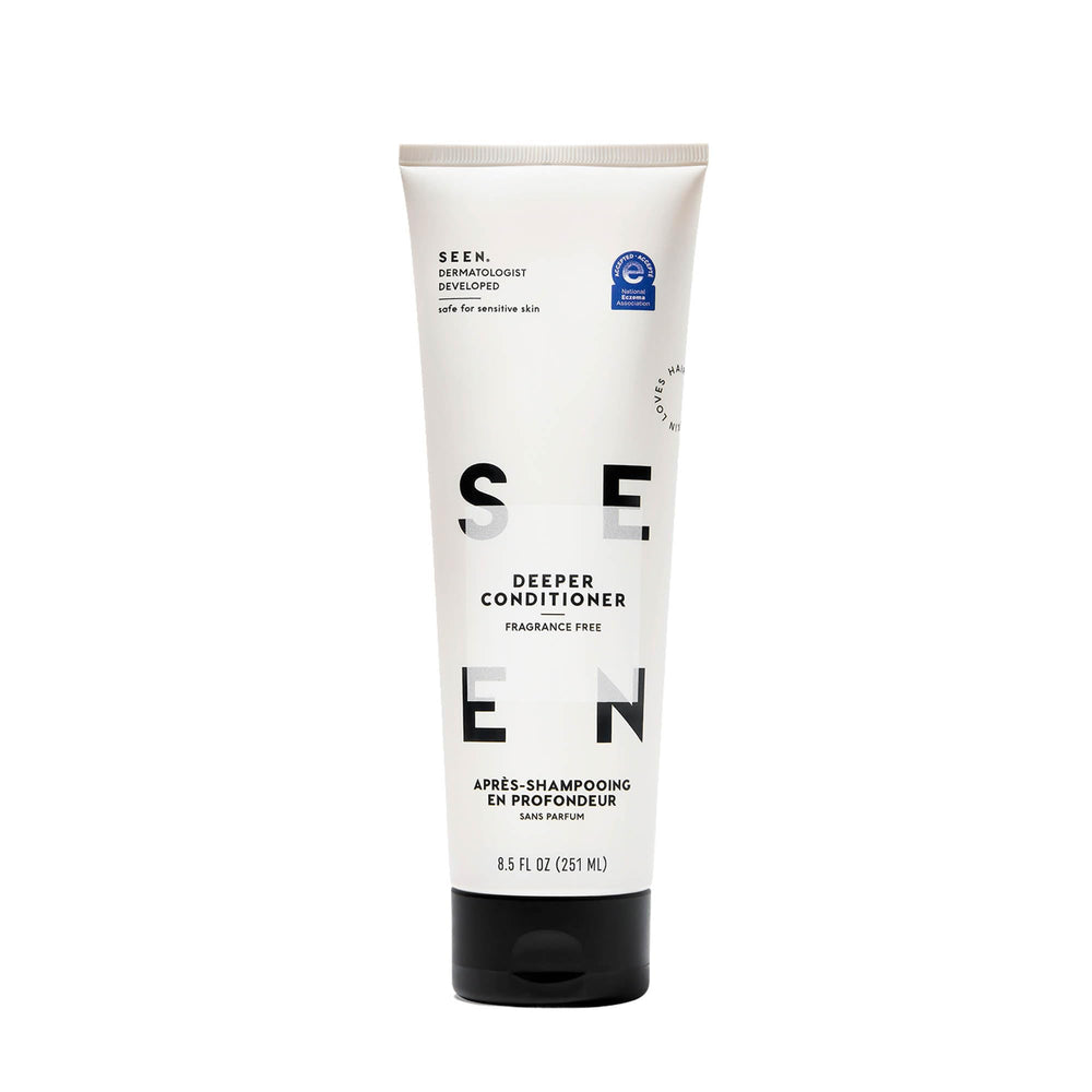 SEEN Deeper sin fragancia, botella, cabello suave y manejable.