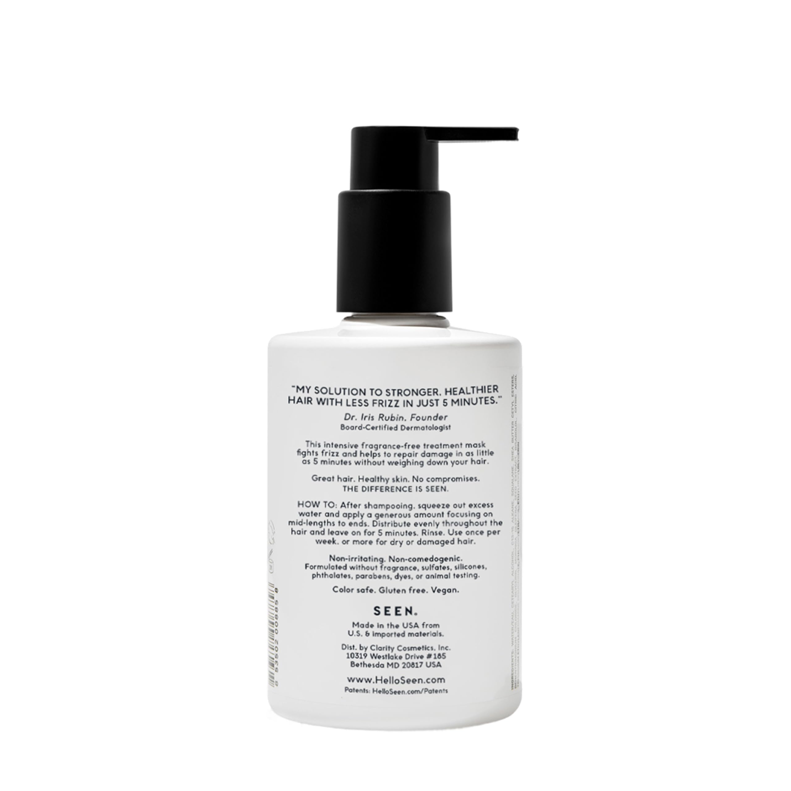 SEEN Frizz + Repair Mask aplicación en cabello humedo para control del frizz.