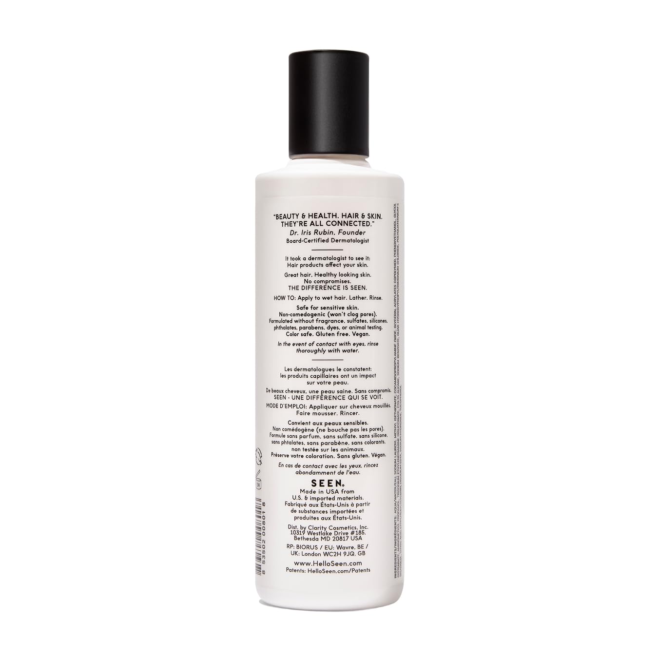 SEEN Shampoo con espuma lujosa ideal para lavado suave.