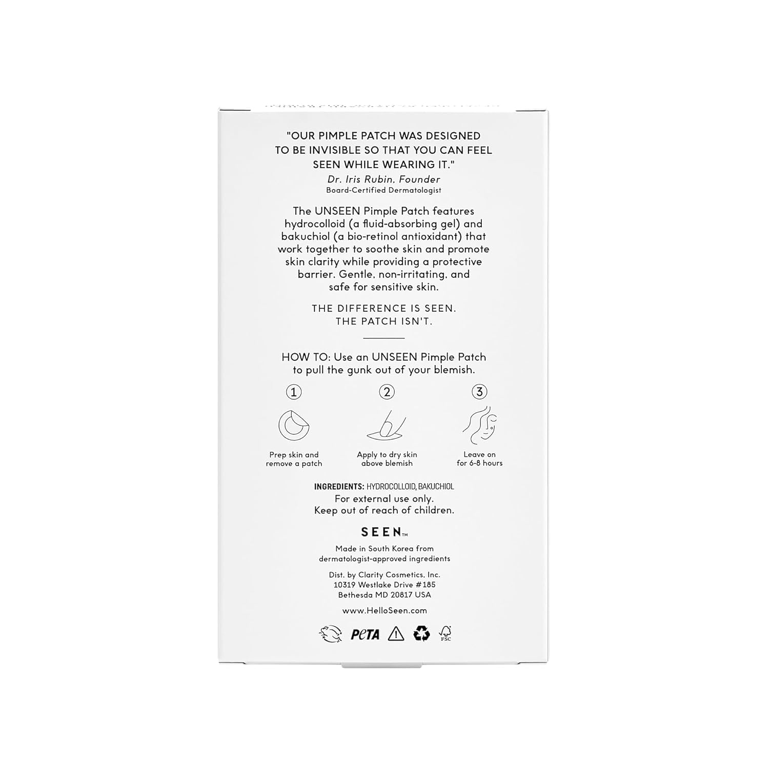 Parche SEEN UNSEEN discreto con barrera protectora para piel sensible