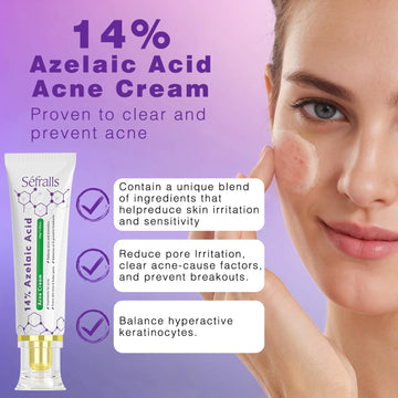 Aplicación suave de Sefralls crema azelaico para distribuir fácilmente