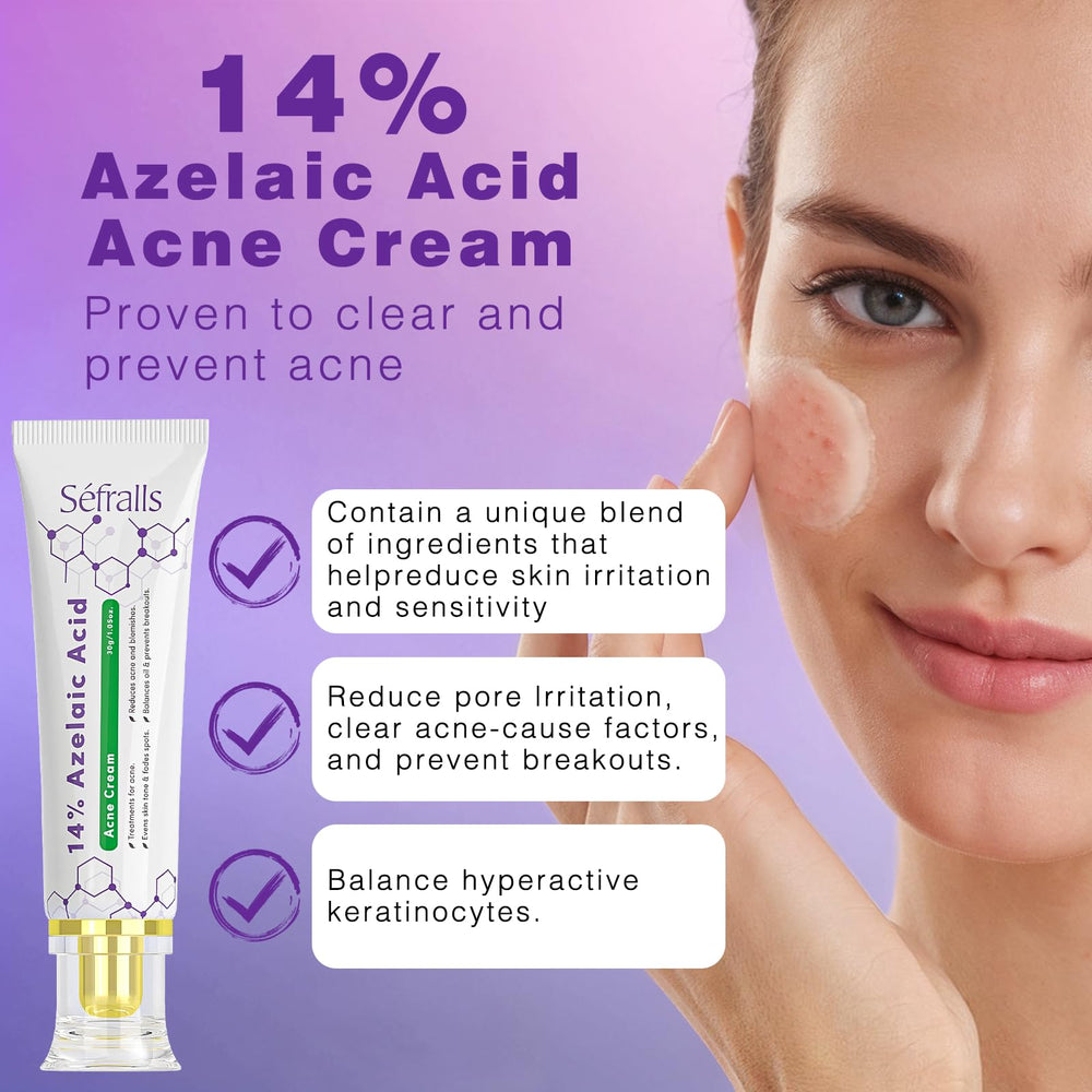 Aplicación suave de Sefralls crema azelaico para distribuir fácilmente