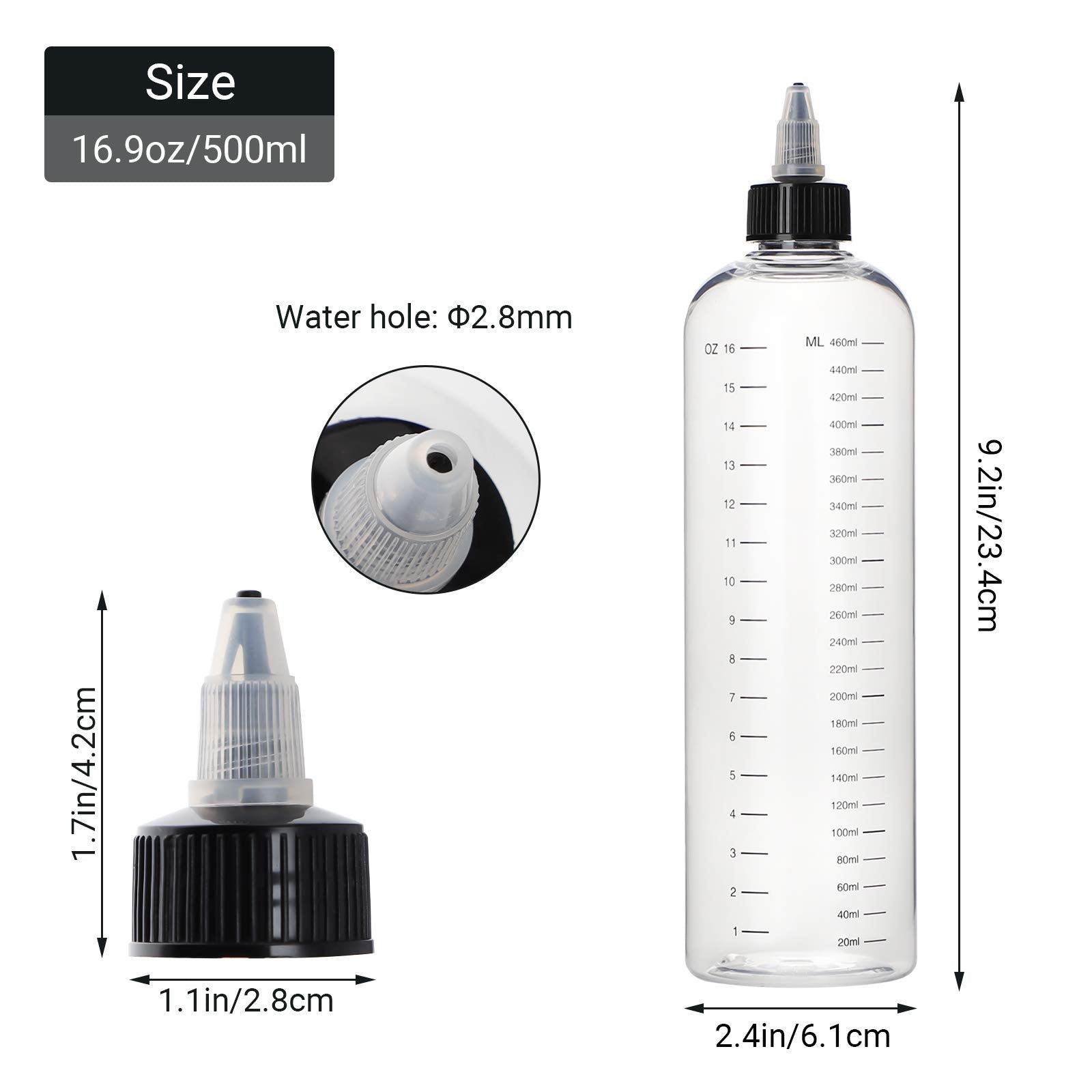 Segbeauty botella reutilizable 500ml lista para rellenar