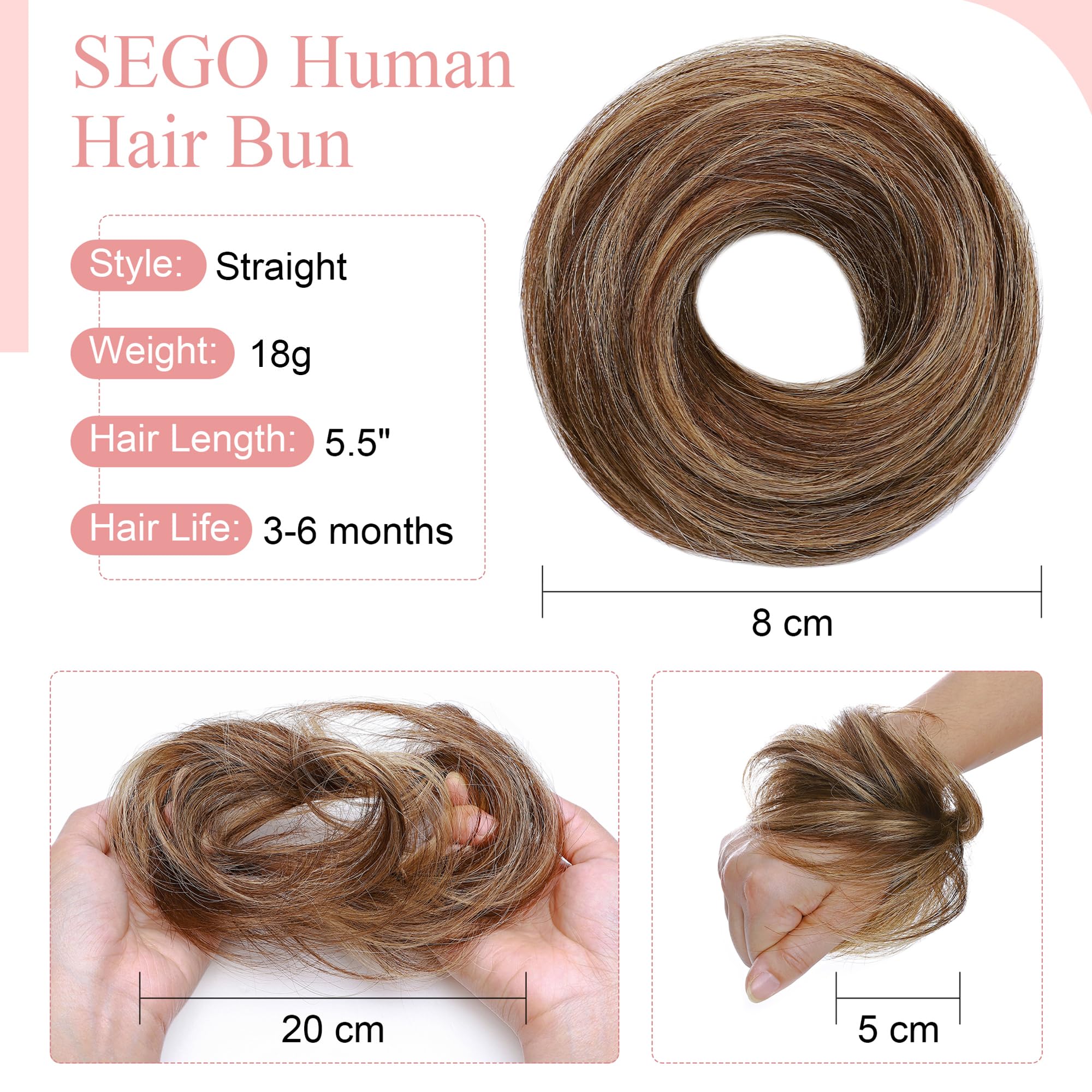 SEGO, pieza de pelo para recogido, ofrece un acabado natural.
