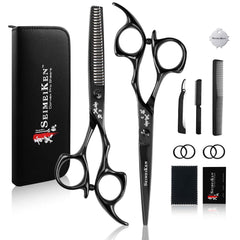 SEIMEIKEN tijeras de corte pelo 6 pulgadas en negro, afilado para cortes precisos