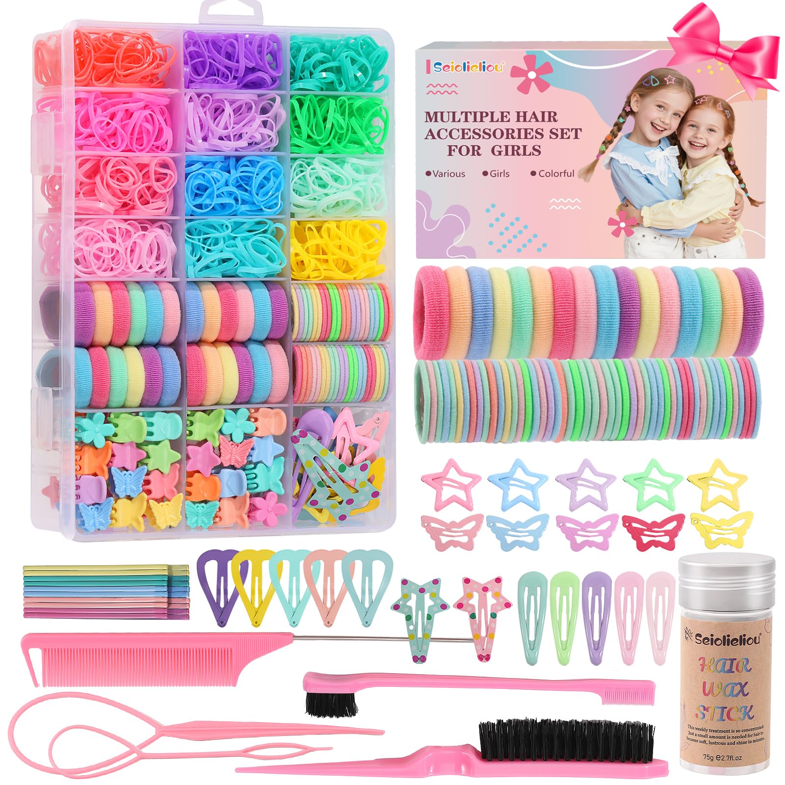 Seiolieliou lazos elásticos coloridos para niñas, ideales para combinar con diferentes peinados