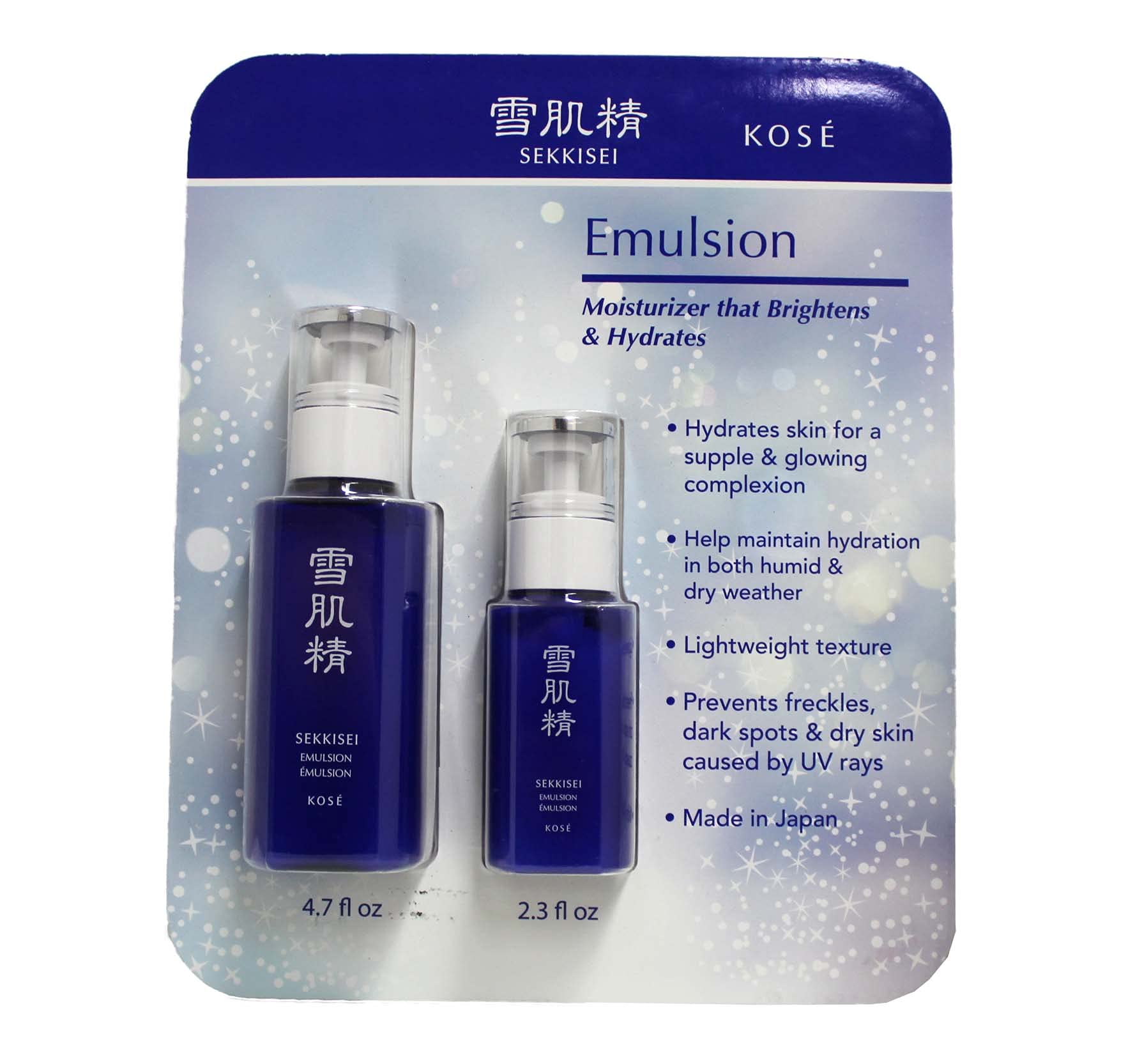 SEKKISEI Emulsion : lot de deux bouteilles pour hydratation lumineuse et soin universel