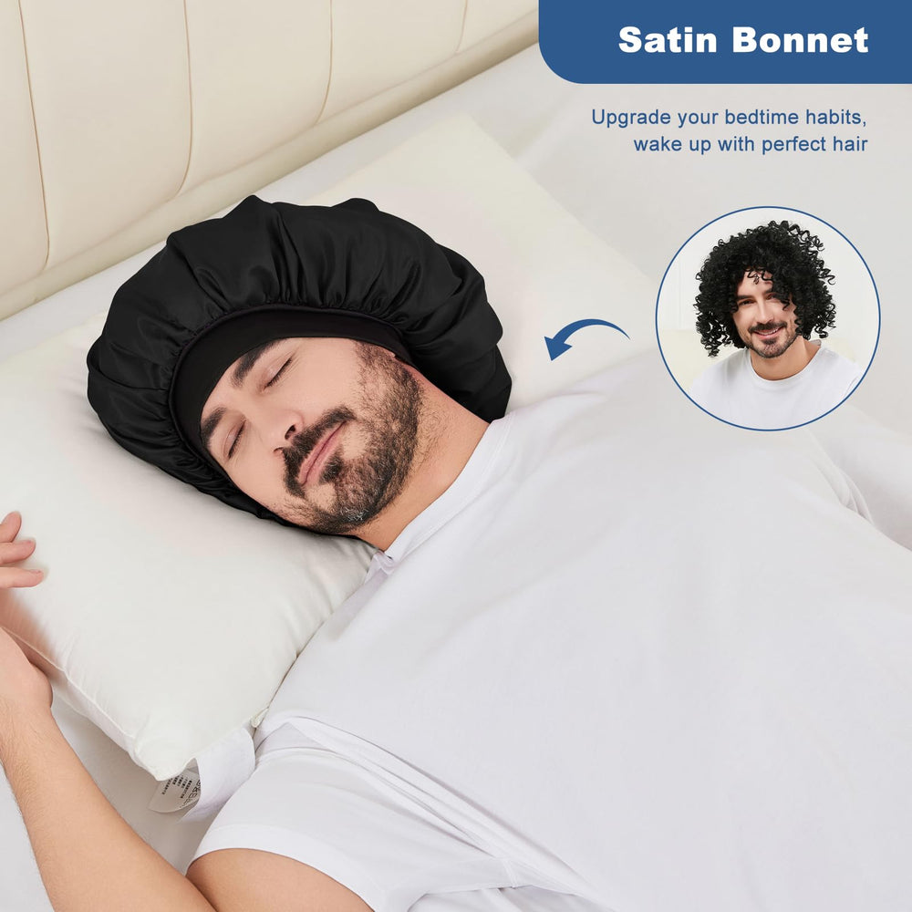 Bonete Selalu de satén para cabello rizado ayuda a reducir frizz al dormir.