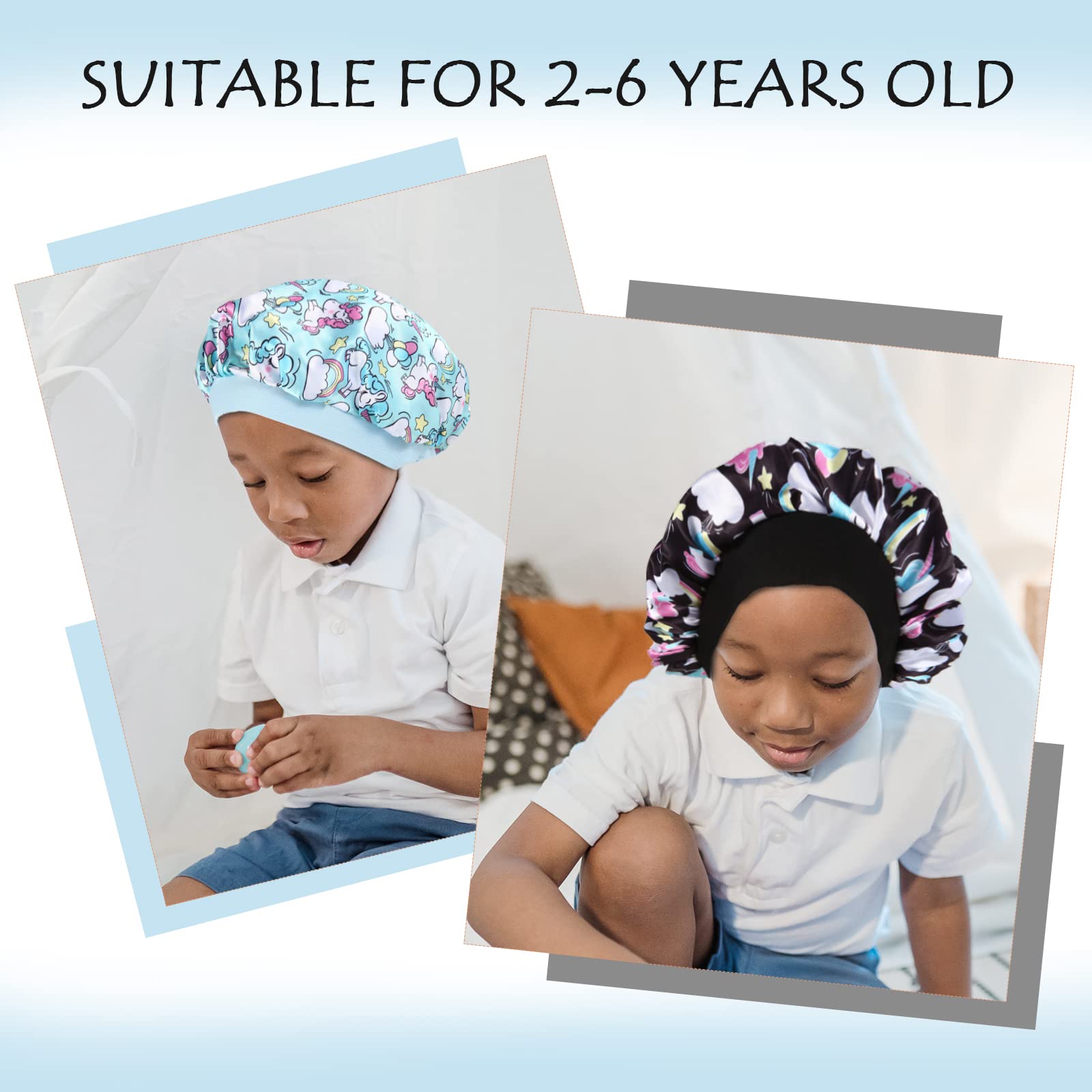 Conjunto de 4 gorros de satén Selalu, colores vivos para combinar