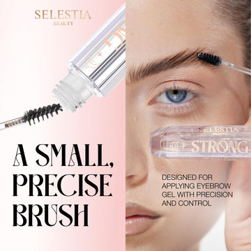 SELESTIA BEAUTY Clear Eyebrow Gel brush applying for precise shaping