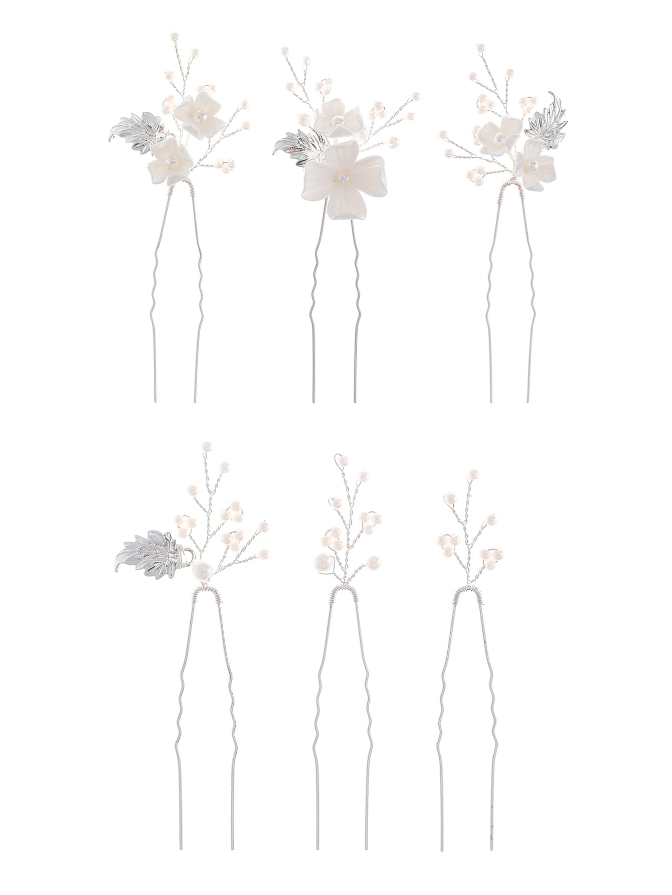 SELFCLOUD horquillas florales con perlas para damas de honor.