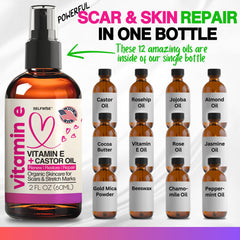 Selfwise aceite vitamina E orgánica para estrias, mejora elasticidad de la piel.