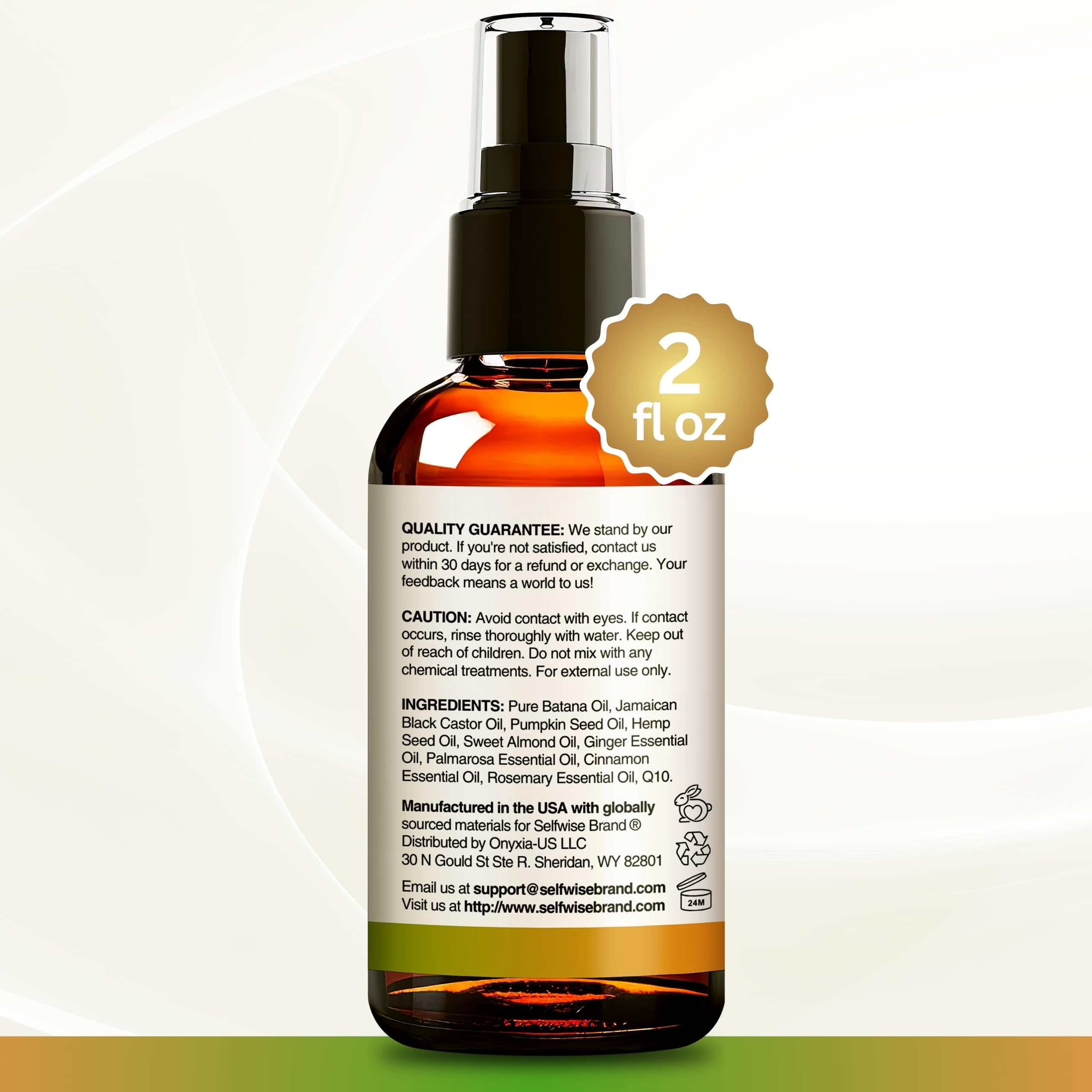 SELFWISE Batana Oil, cabello más denso y resistente con uso regular.