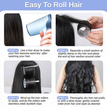 Rodillos mediano Selizo para rizos medios con aspecto natural