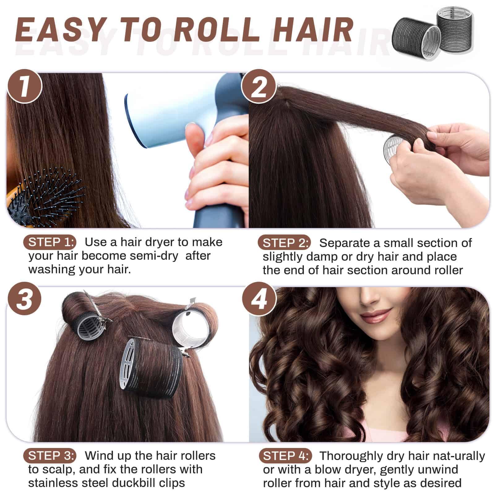 Selizo rulos con clips, opción ideal para fijar rulos fácilmente