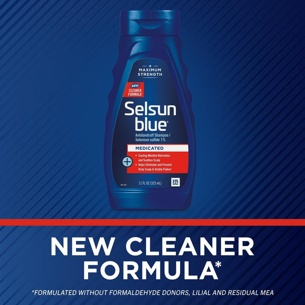 Selsun Blue espuma rápida que limpia y suaviza el cabello.