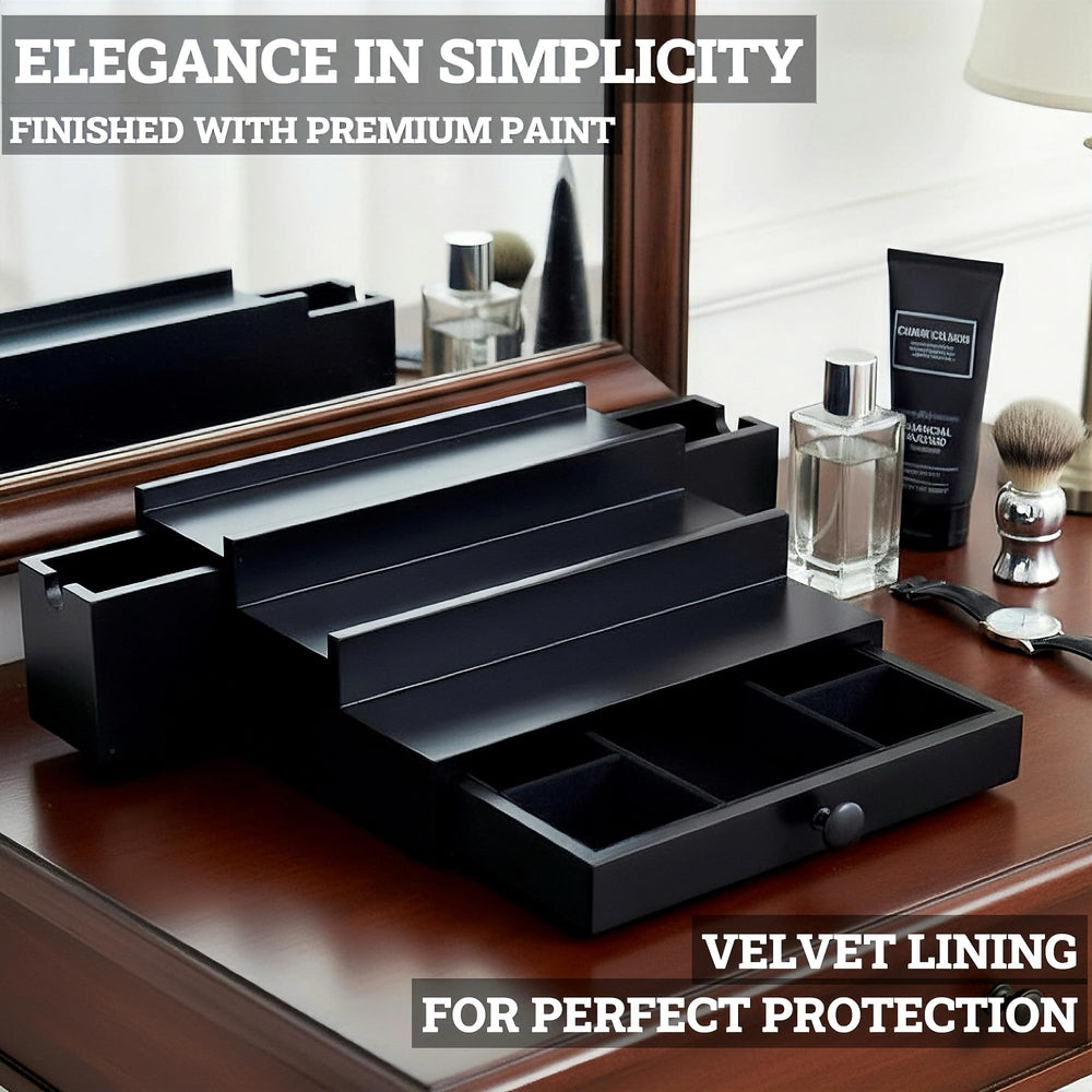 SeLuM Finition bois noir luxueuse — aspect raffiné sur votre coiffeuse.