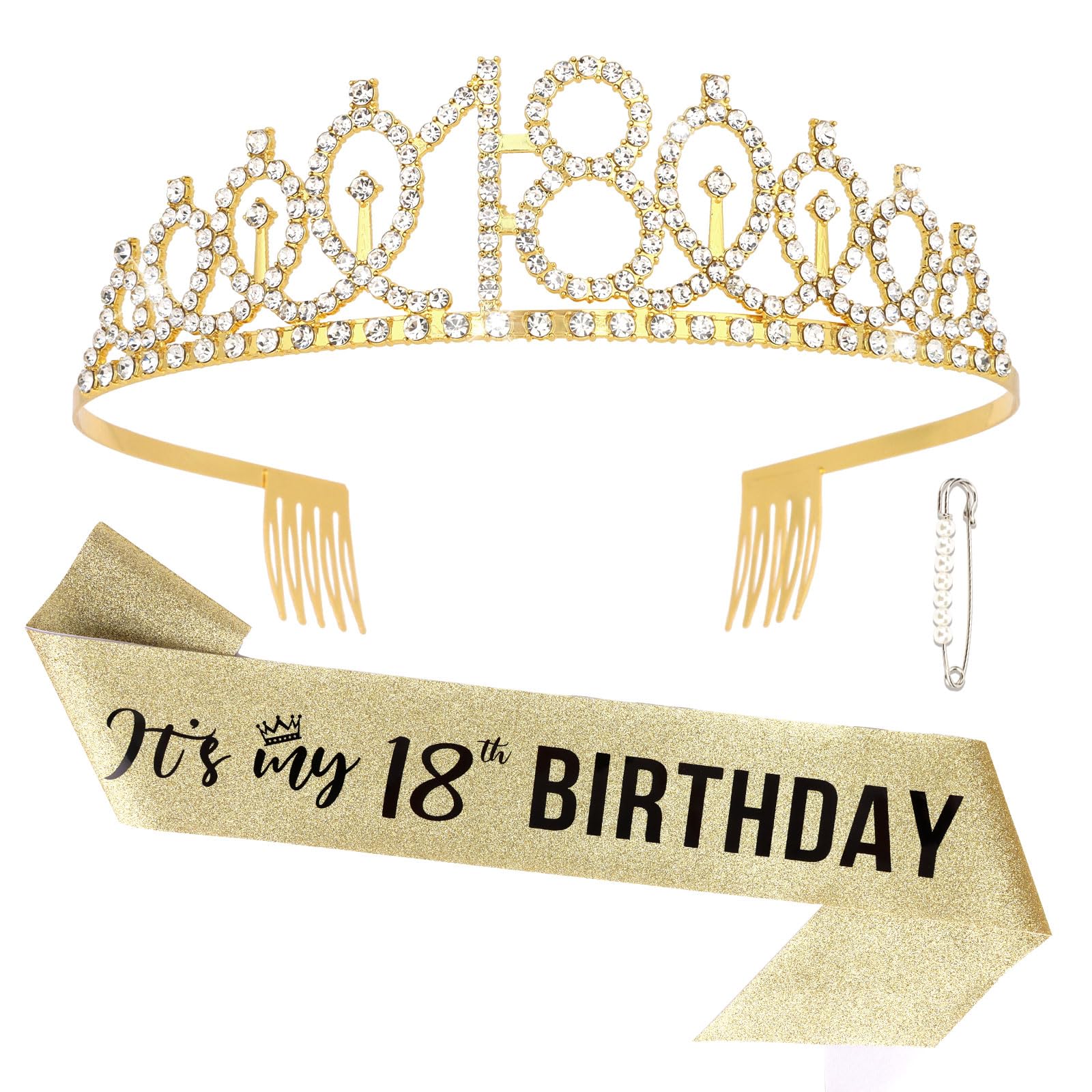 Corona Semato para cumpleaños 18, brillo de cristales que destaca en la celebración