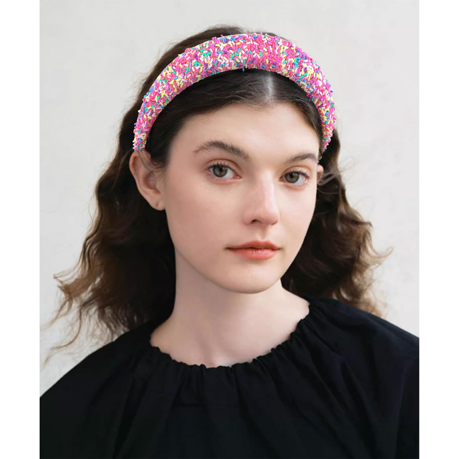Semato diadema acolchada rosa fucsia para fiestas y ocasiones.