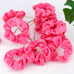 Semato scrunchies satinados rosa fucsia para despedida de soltera, regalo perfecto para amigas.