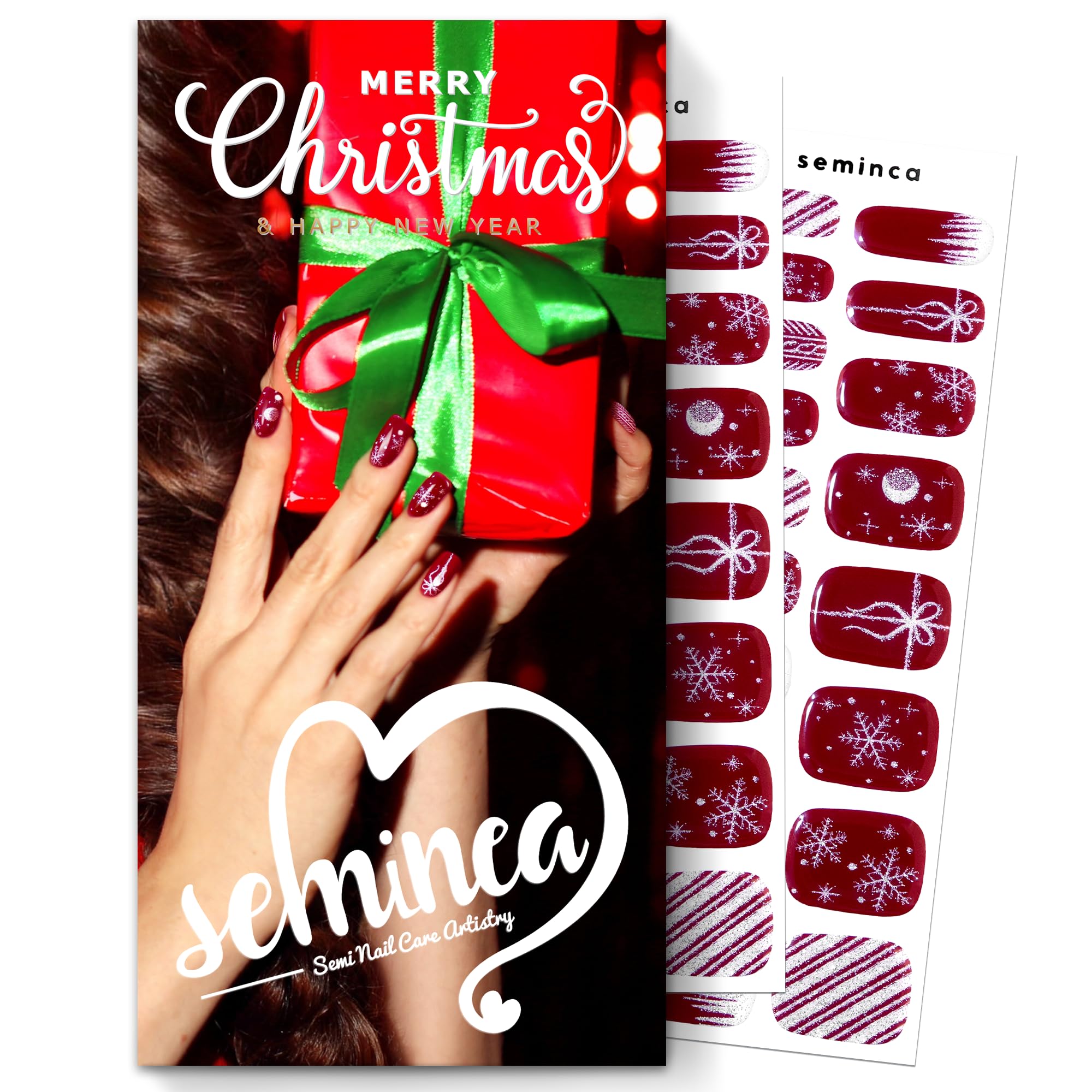 Seminca brillos magenta y copos rosa, ideal para un look navideño rápido.