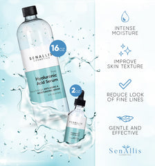 SenAllis Cosmetics serum ácido hialurónico botella 2 oz para uso portátil