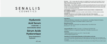 Caja de presentación del Sérum de ácido hialurónico SenAllis Cosmetics