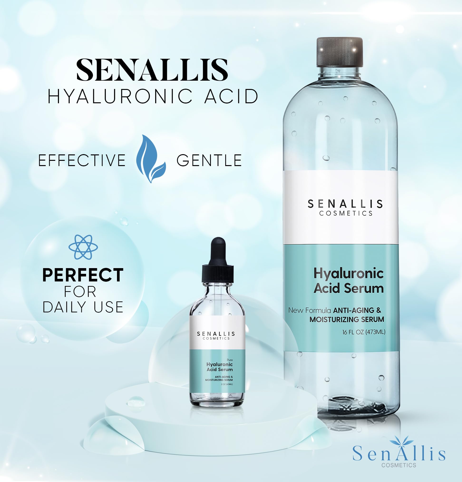 Envase de plástico del Sérum de ácido hialurónico SenAllis para envío seguro