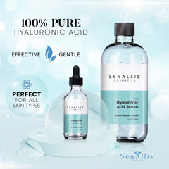 SenAllis Suero Hialurónico, botella 2oz, aplicación diaria para piel nutrida