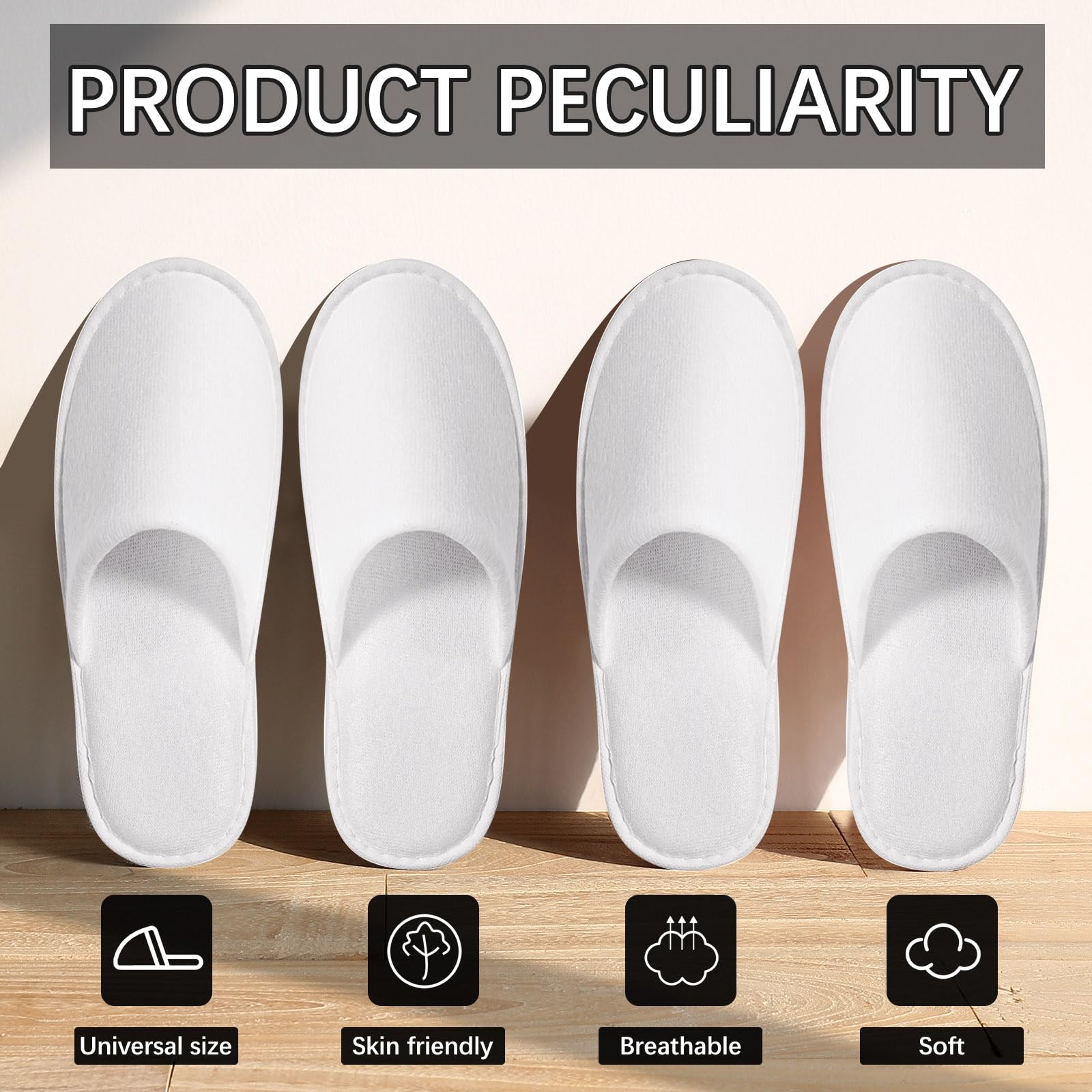Pantuflas desechables SENJUNSAFE de uso individual, ideales para estancias cortas y limpieza.
