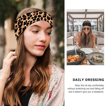 SENMAY diadema leopardo con alto estiramiento, ajuste cómodo para cualquier medida.