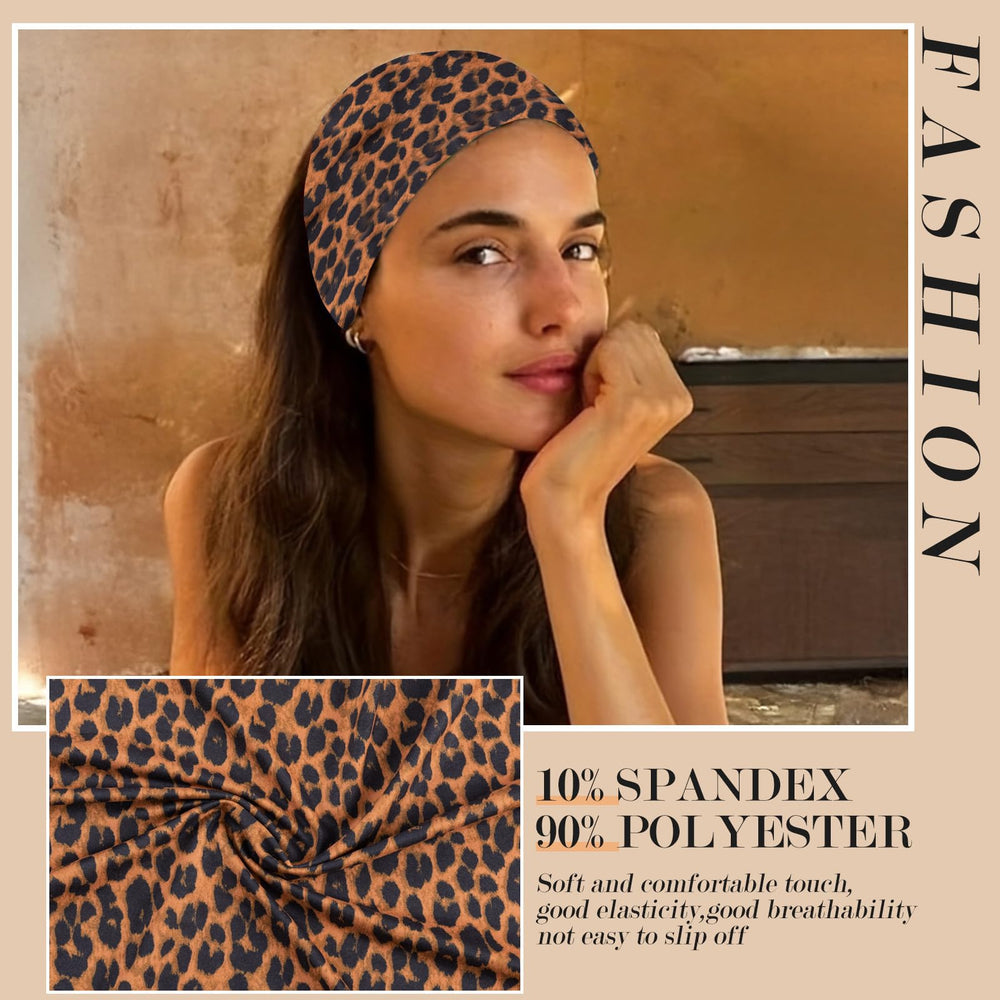 SENMAY diadema leopardo para entrenamiento con ajuste cómodo y antideslizante.