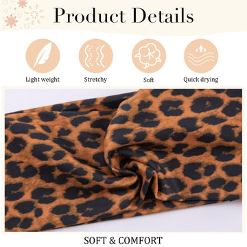 SENMAY diadema leopard para deporte, evita deslizamientos durante ejercicios.