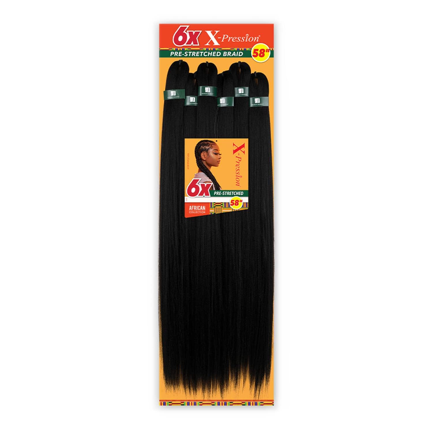 Sensationnel X-pression: trenza preestirada de 58 pulgadas para trenzas de caja duraderas