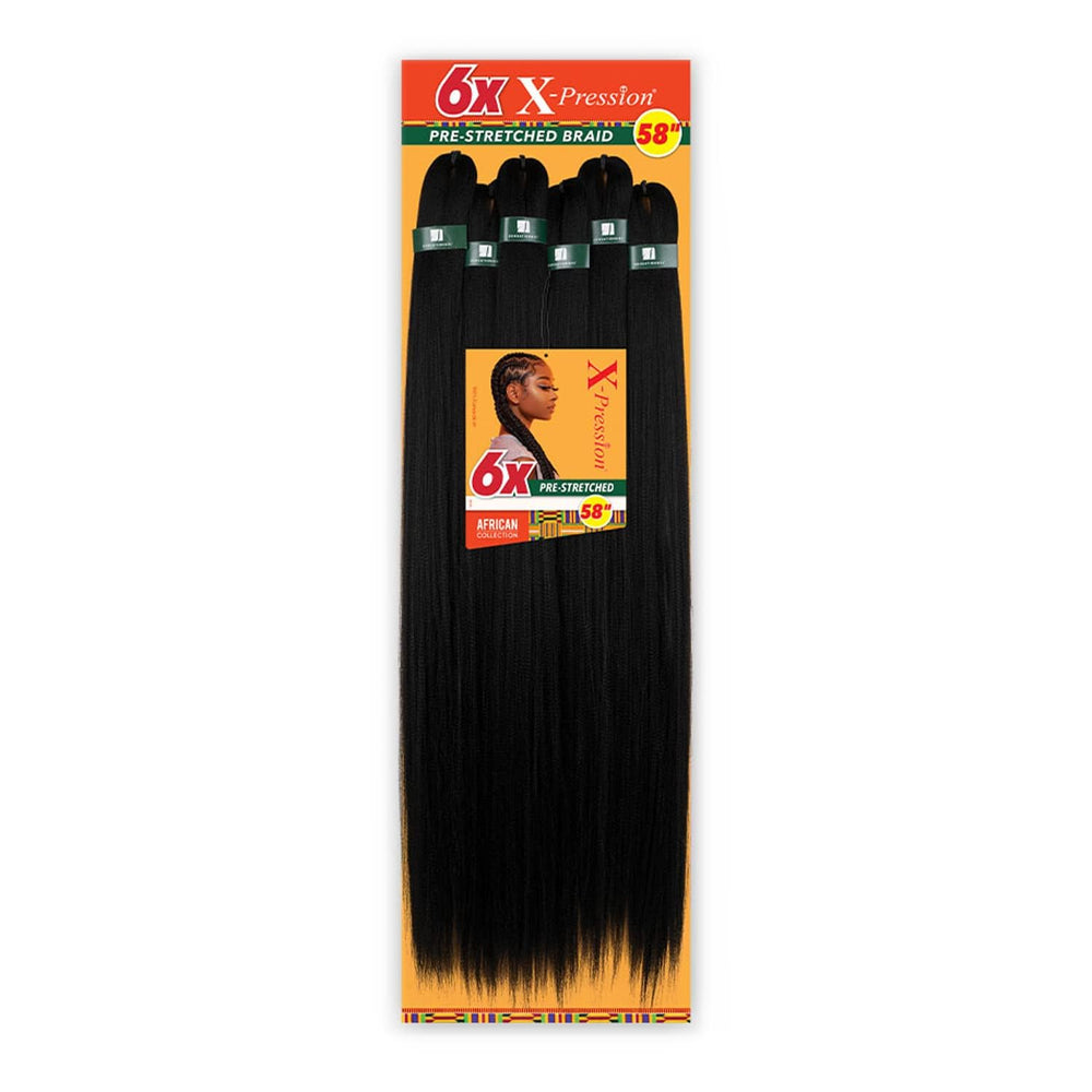 Sensationnel X-pression: trenza preestirada de 58 pulgadas para trenzas de caja duraderas