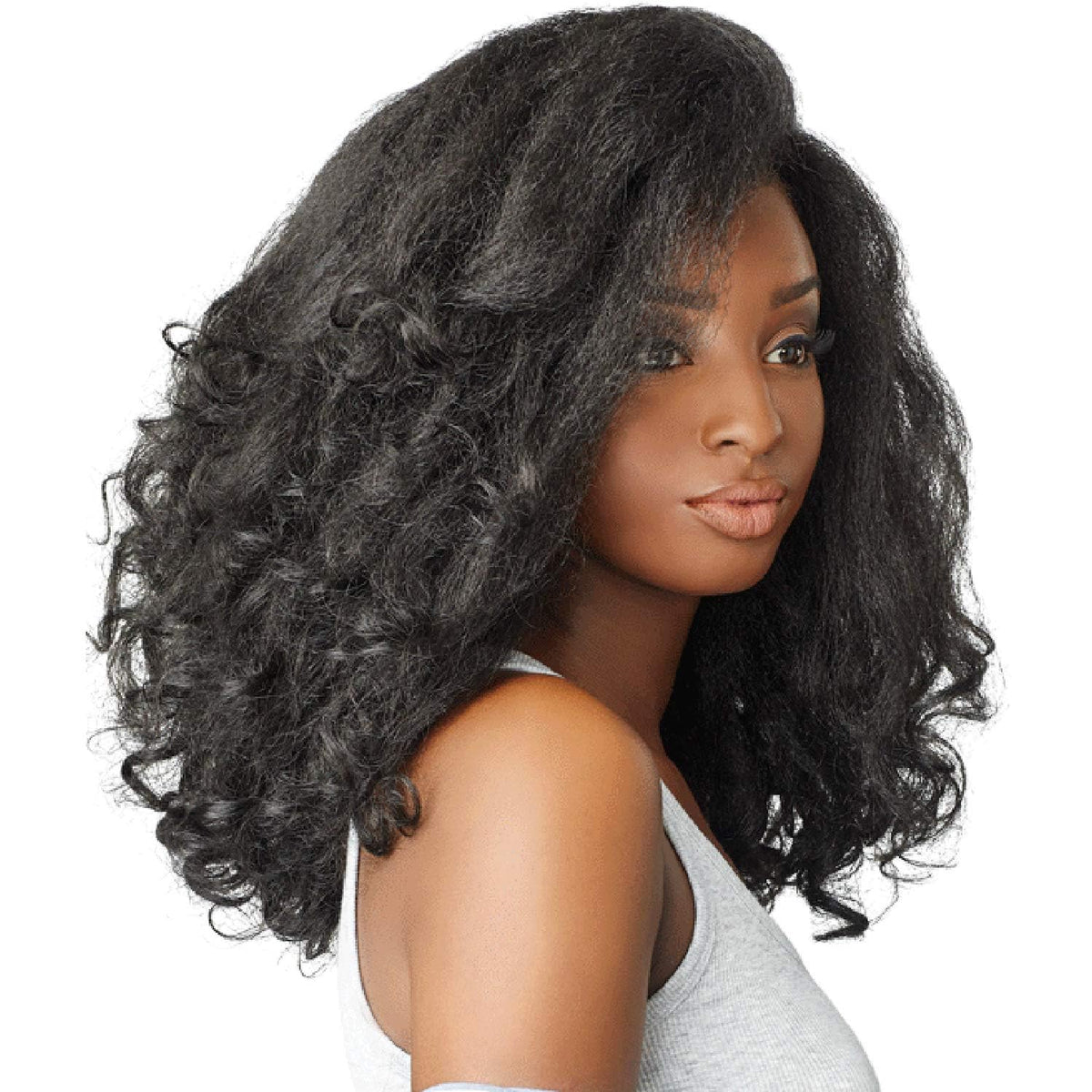 Sensationnel Curls Kinksandco en primer plano, peinado natural y versátil.