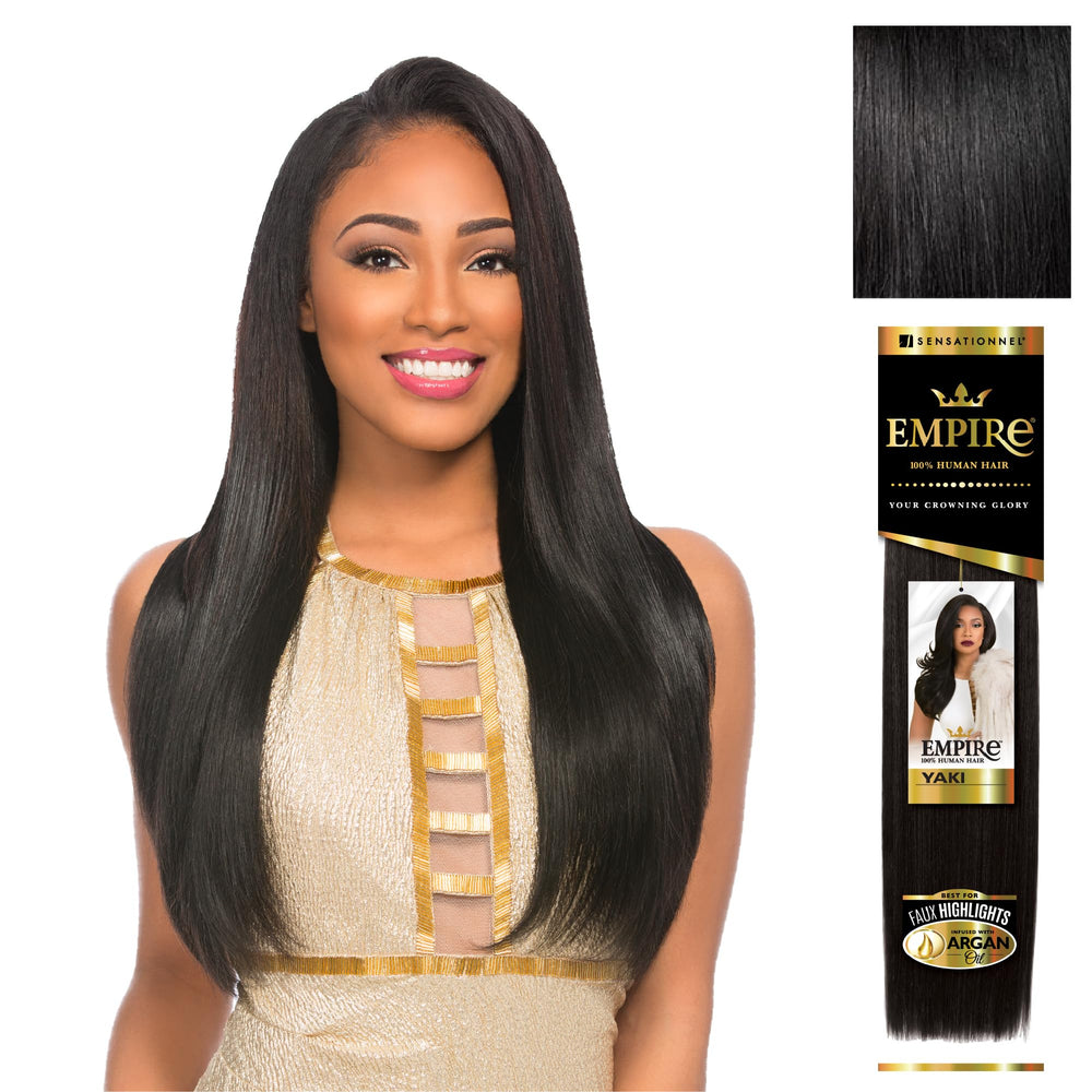 Sensationnel Empire Yaki cabello humano sin enredos, listo para peinar.