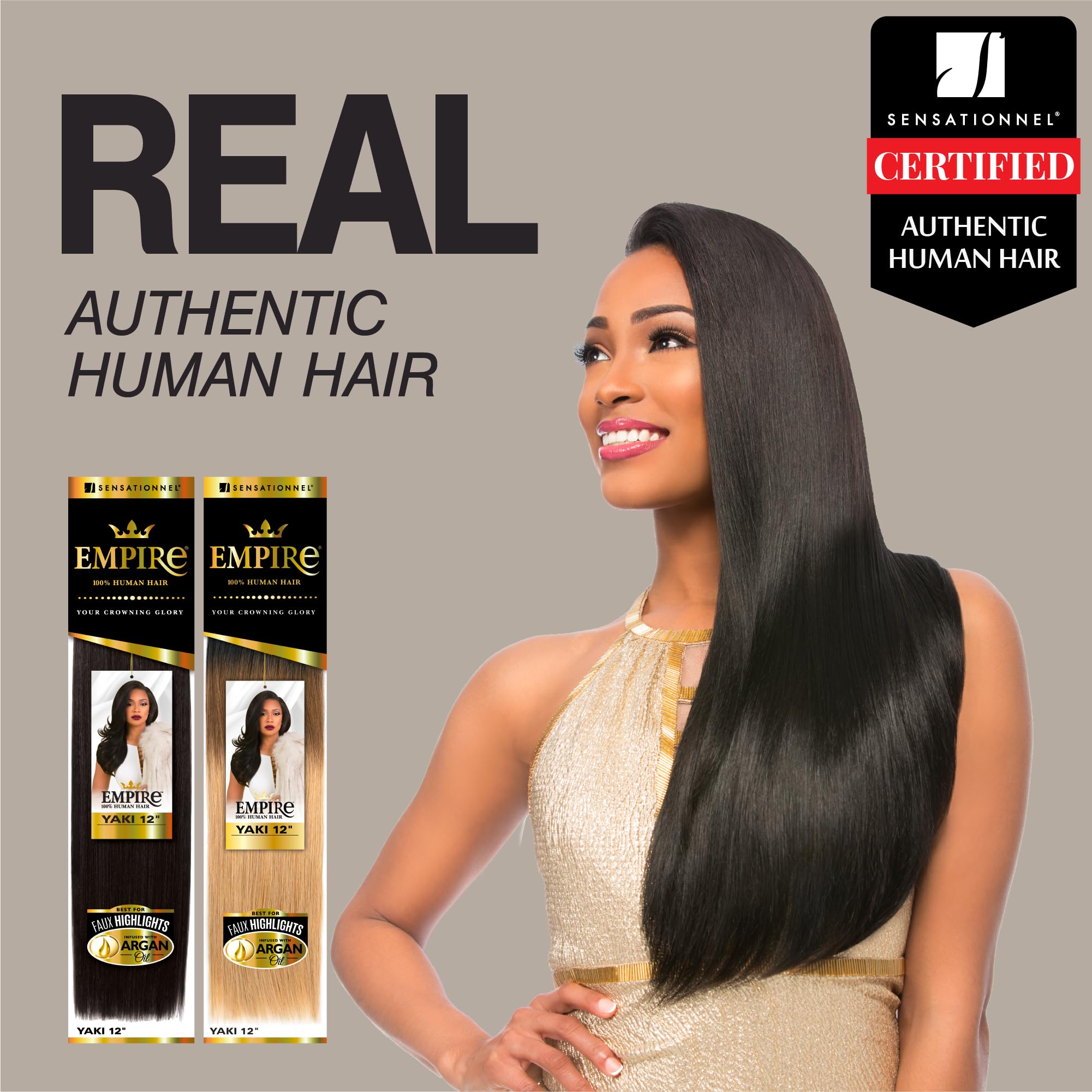 Resistente al calor para estilos con calor con Sensationnel Empire Yaki.